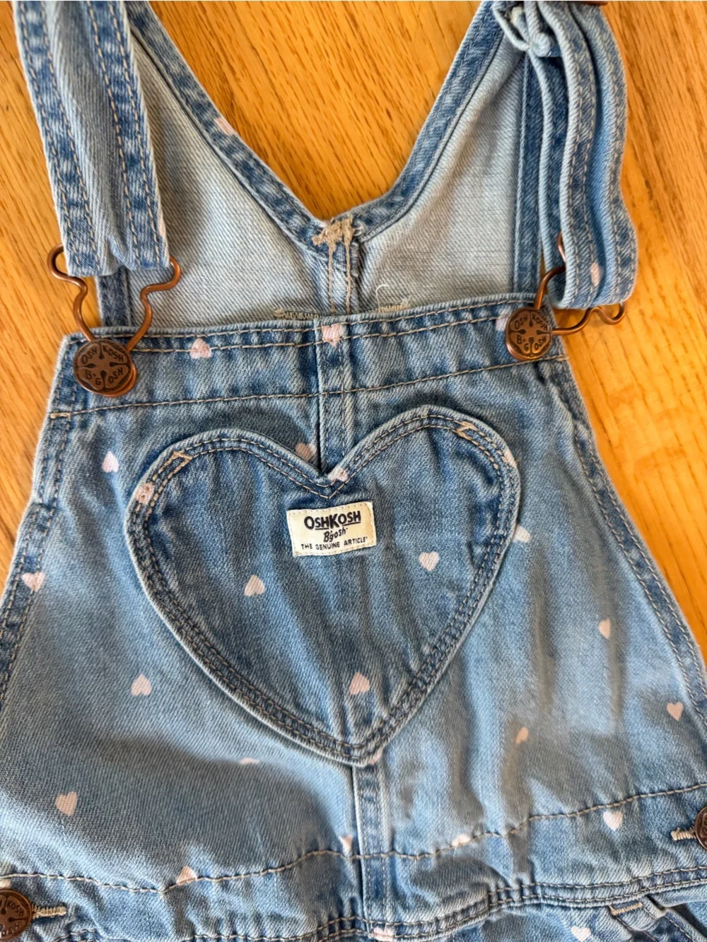Osh Kosh Bgosh Kids Heart-Print Denim Overalls sz 5t
